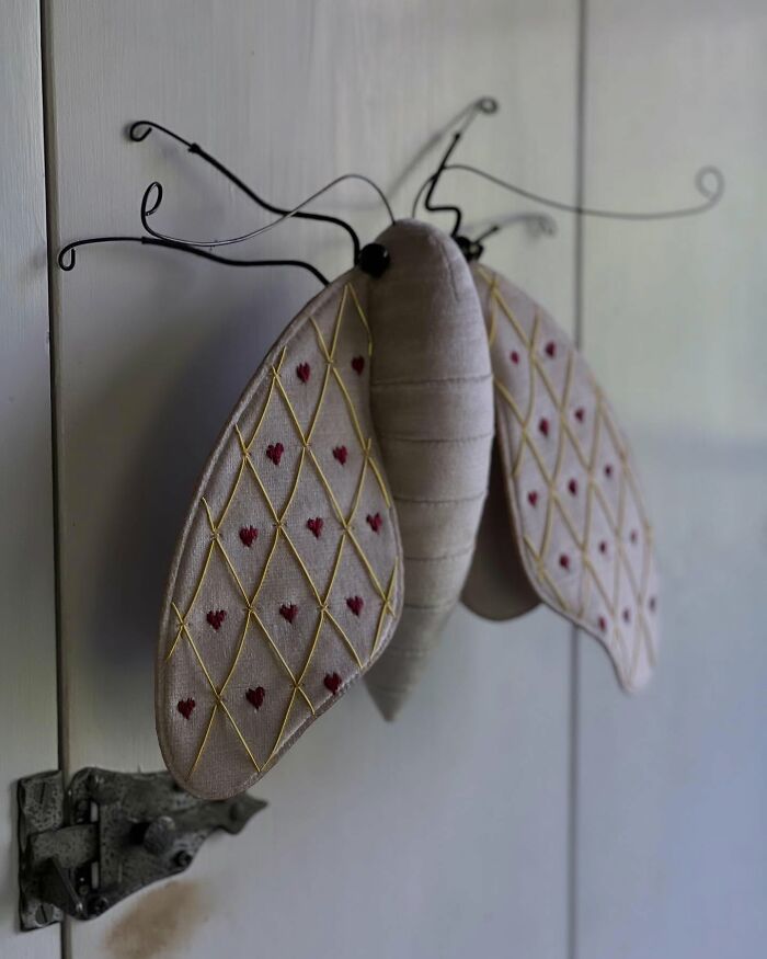 This Artist Turns Vintage Fabrics Into Enchanting Moth Sculptures (34 Pics)