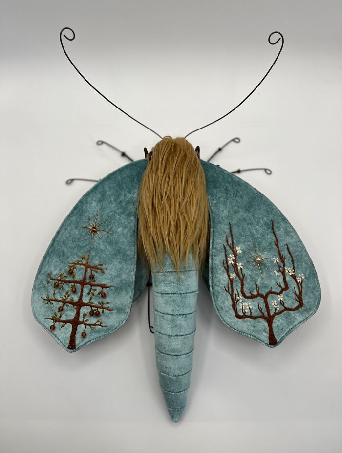 This Artist Turns Vintage Fabrics Into Enchanting Moth Sculptures (34 Pics)