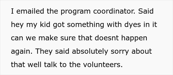 Parent Can Tell Right Away Kid Received Food They Were Not Supposed To, Gets A Volunteer Fired Over It