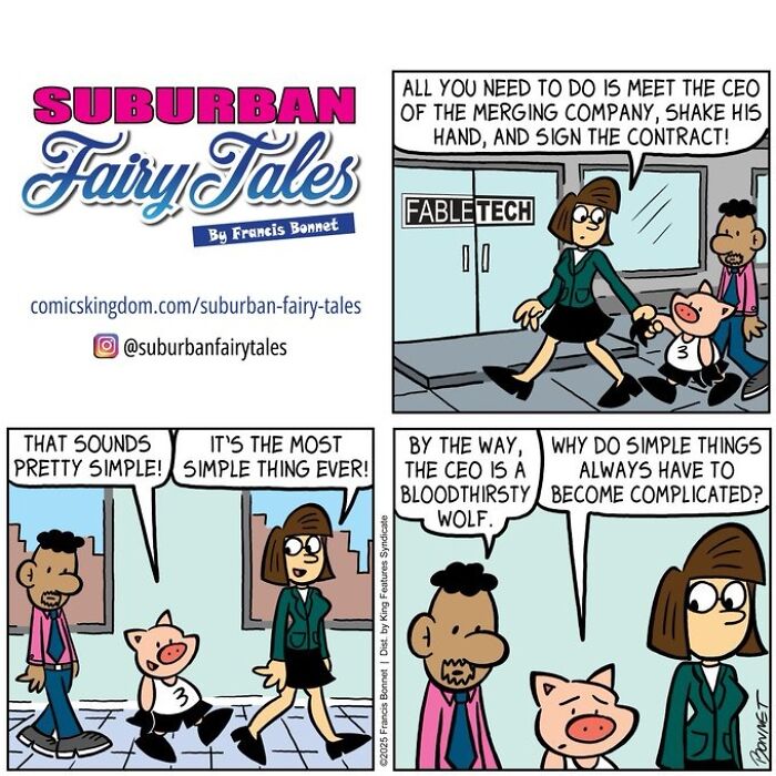 30 Funny Comics From ‘Suburban Fairy Tales’ That Put Classic Characters In Awkward Modern Situations