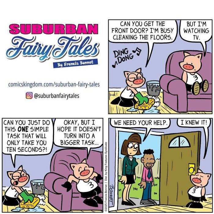 30 Funny Comics From ‘Suburban Fairy Tales’ That Put Classic Characters In Awkward Modern Situations