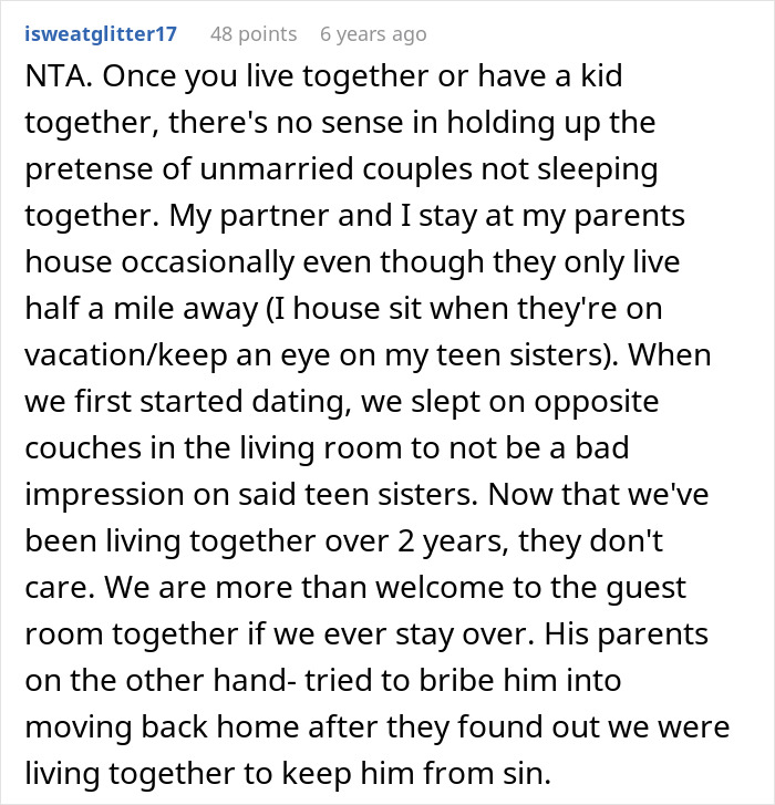 Woman Refuses To Stay With Parents After They Ban Her From Sharing A Room With Her Partner