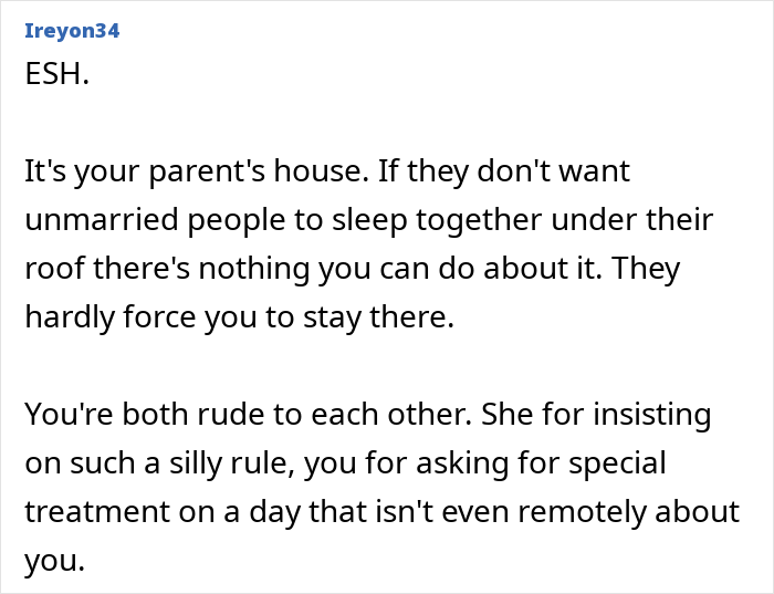 Woman Refuses To Stay With Parents After They Ban Her From Sharing A Room With Her Partner
