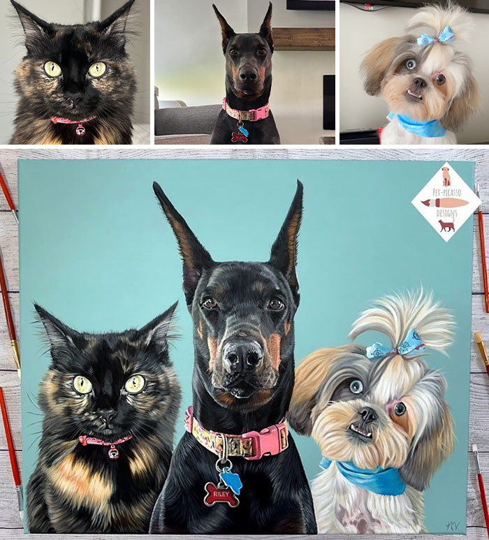 This Artist Paints Incredibly Detailed Pet Portraits That Owners Can Treasure Forever (33 Pics)
