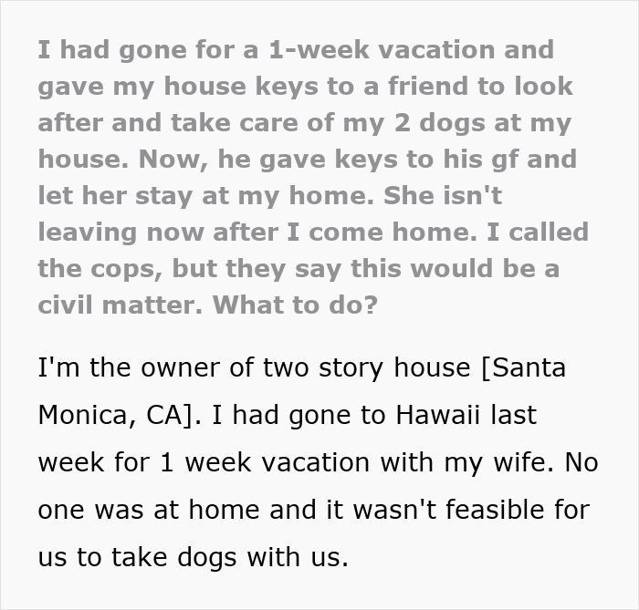 Man Comes Back Home To Friend&rsquo;s GF Living In His House, She Calls The Police When He Kicks Her Out