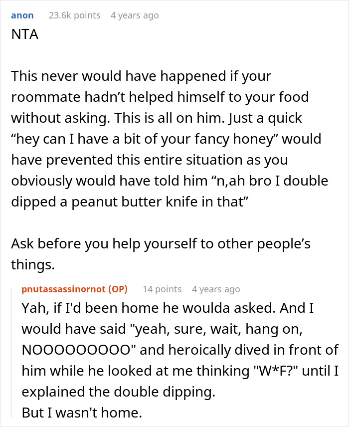 Person Contaminates Honey With Peanuts, Chaos Ensues After Allergic Roommate Decides To Eat It