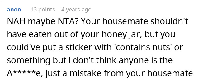Person Contaminates Honey With Peanuts, Chaos Ensues After Allergic Roommate Decides To Eat It