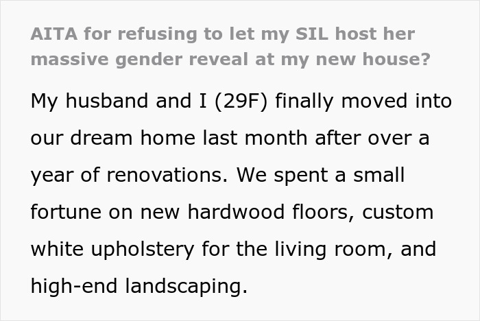 Woman Accused Of Ruining SIL&rsquo;s Pregnancy Experience By Refusing To Let Her Host A Party In Her New House
