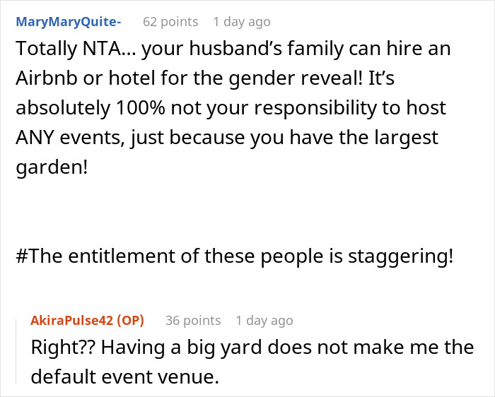 Woman Accused Of Ruining SIL&rsquo;s Pregnancy Experience By Refusing To Let Her Host A Party In Her New House