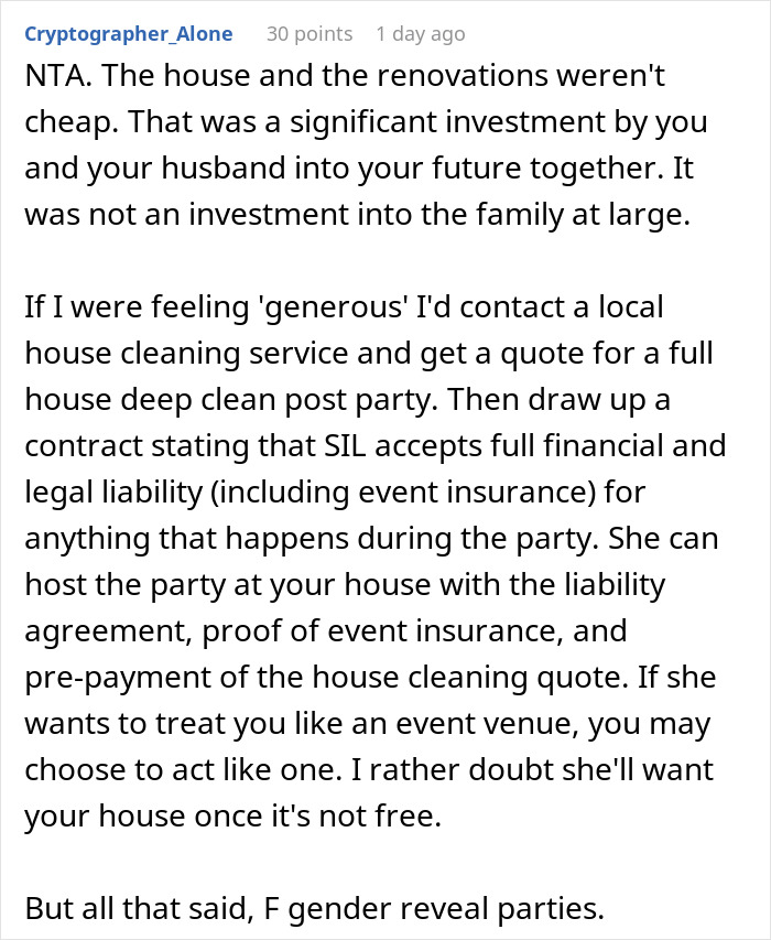 Woman Accused Of Ruining SIL&rsquo;s Pregnancy Experience By Refusing To Let Her Host A Party In Her New House