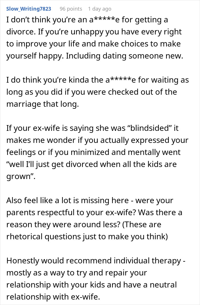 “Starting Over”: Man Divorces Wife Once Kids Move Out, And The Internet Has Opinions About It