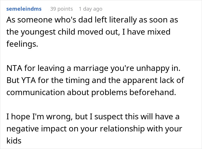 “Starting Over”: Man Divorces Wife Once Kids Move Out, And The Internet Has Opinions About It
