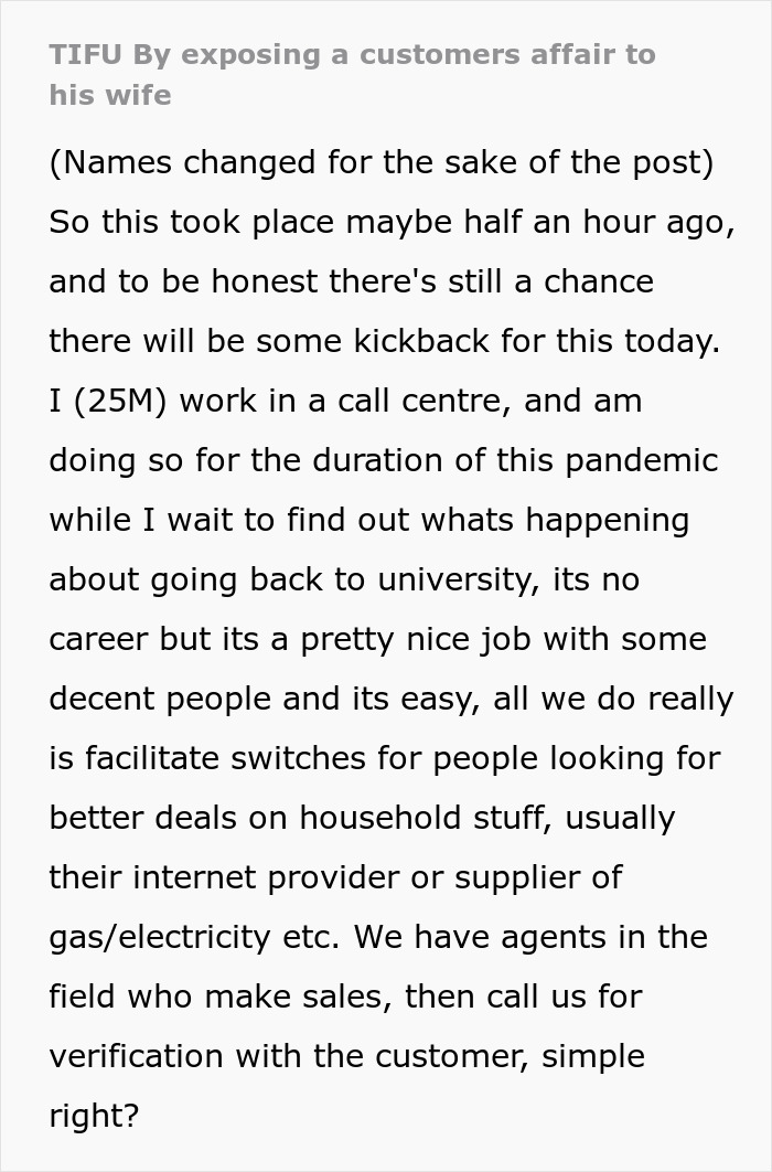 Employee Accidentally Reveals To A Customer&rsquo;s Wife That He Has A Mistress, Chaos Ensues