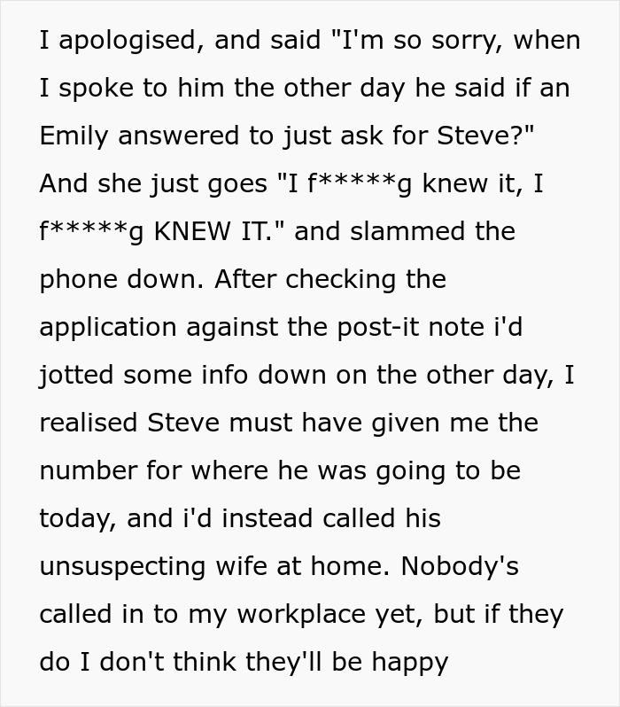 Employee Accidentally Reveals To A Customer&rsquo;s Wife That He Has A Mistress, Chaos Ensues