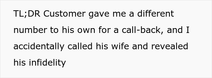 Employee Accidentally Reveals To A Customer&rsquo;s Wife That He Has A Mistress, Chaos Ensues