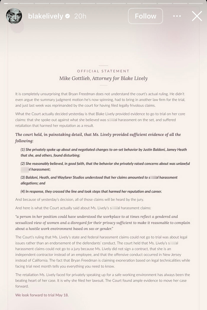 “She Lost Her Dragon”: Blake Lively’s Scathing Lawsuit Statement Sends Fans Into Frenzy