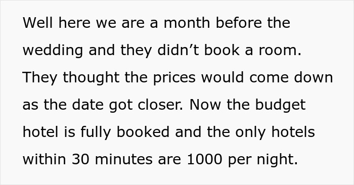 Person Refuses To Let Family Stay With Them And Their Husband After They Failed To Plan Ahead