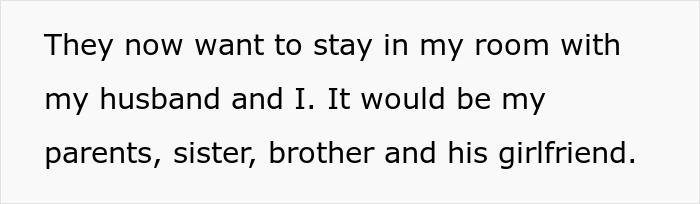 Person Refuses To Let Family Stay With Them And Their Husband After They Failed To Plan Ahead