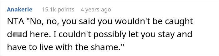 Person Refuses To Let Family Stay With Them And Their Husband After They Failed To Plan Ahead