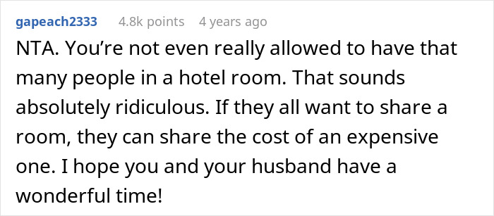 Person Refuses To Let Family Stay With Them And Their Husband After They Failed To Plan Ahead