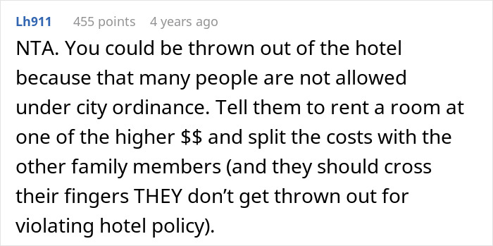 Person Refuses To Let Family Stay With Them And Their Husband After They Failed To Plan Ahead