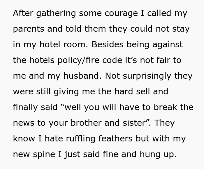Person Refuses To Let Family Stay With Them And Their Husband After They Failed To Plan Ahead