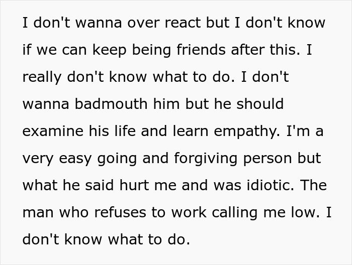 Man Thinks Best Friend Working As A Server Is “Low”, But Apparently Not Low Enough To Ask For Money Man Thinks Best Friend Working As A Server Is “Low”, But Apparently Not Low Enough To Ask For Money