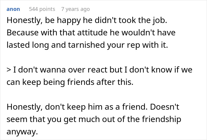 Man Thinks Best Friend Working As A Server Is “Low”, But Apparently Not Low Enough To Ask For Money Man Thinks Best Friend Working As A Server Is “Low”, But Apparently Not Low Enough To Ask For Money