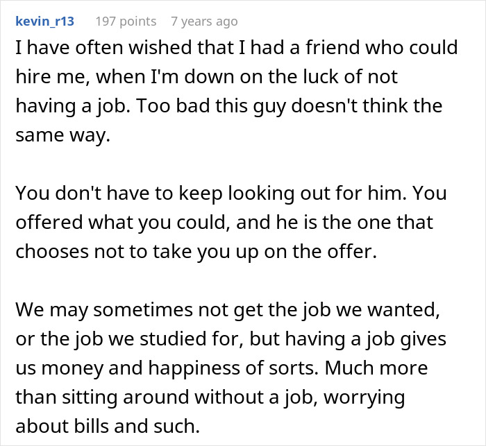 Man Thinks Best Friend Working As A Server Is “Low”, But Apparently Not Low Enough To Ask For Money Man Thinks Best Friend Working As A Server Is “Low”, But Apparently Not Low Enough To Ask For Money