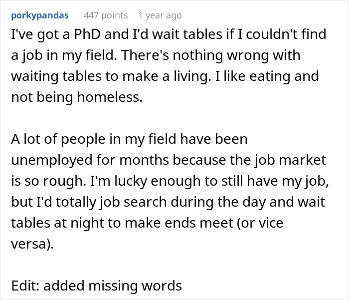 Man Thinks Best Friend Working As A Server Is “Low”, But Apparently Not Low Enough To Ask For Money Man Thinks Best Friend Working As A Server Is “Low”, But Apparently Not Low Enough To Ask For Money