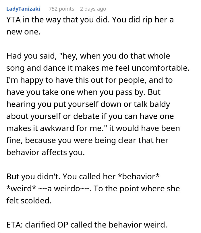 Lady Asks Coworker To Stop The “Ohhh I’m So Bad” Candy Routine, Whole Office Has Opinions About It