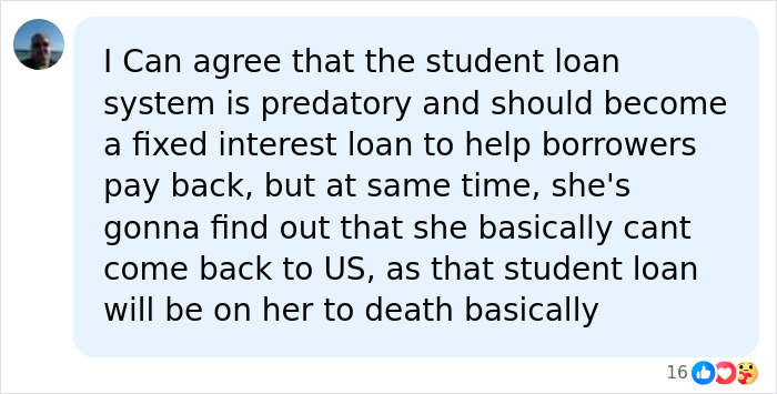 Netizens Brutally Pile On Woman For Fleeing The US To Escape Her Student Loan Payments