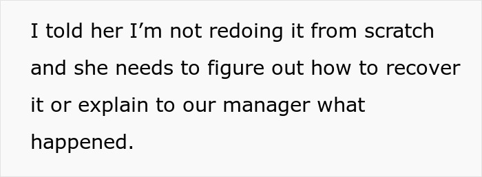 “She’s Sabotaging You”: Woman Deletes Colleague’s Project, Asks For A “Redo” Without Apology “She’s Sabotaging You”: Woman Deletes Colleague’s Project, Asks For A “Redo” Without Apology