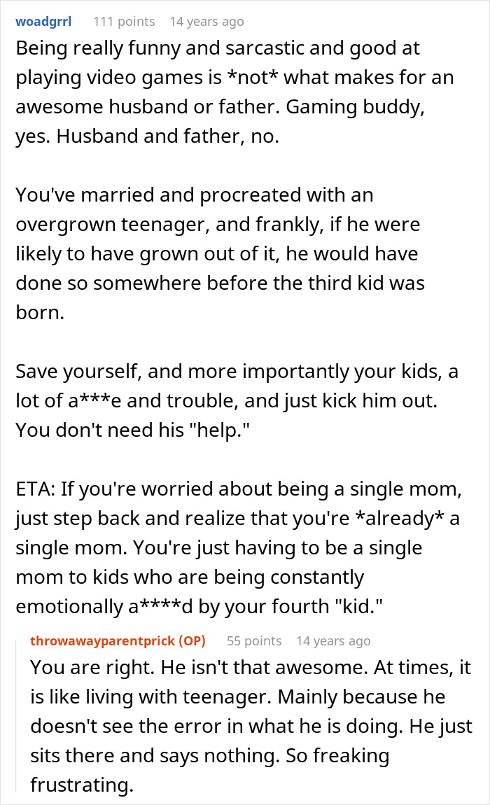 Mom Shares Her Husband Is Awesome To Her, But A Complete Jerk To Their Kids