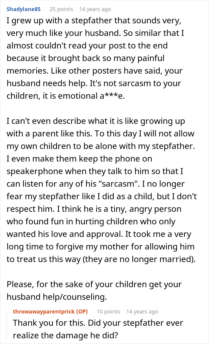 Mom Shares Her Husband Is Awesome To Her, But A Complete Jerk To Their Kids