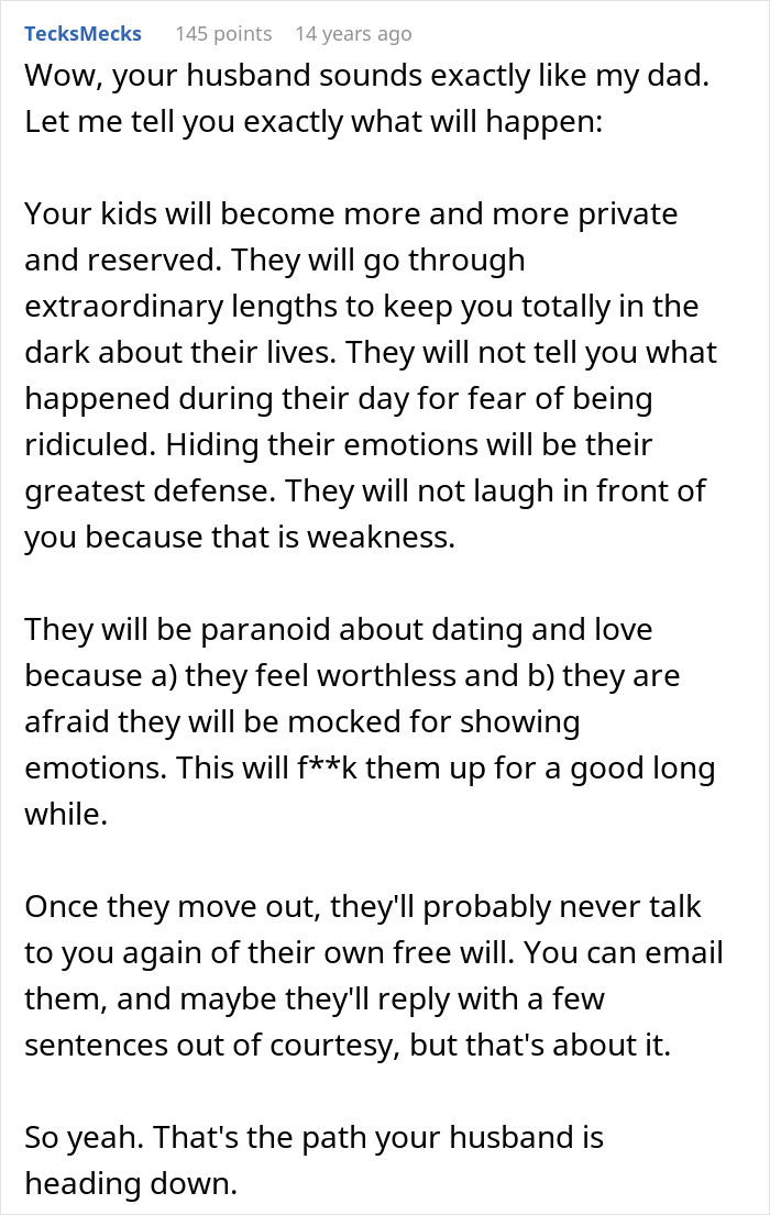 Mom Shares Her Husband Is Awesome To Her, But A Complete Jerk To Their Kids