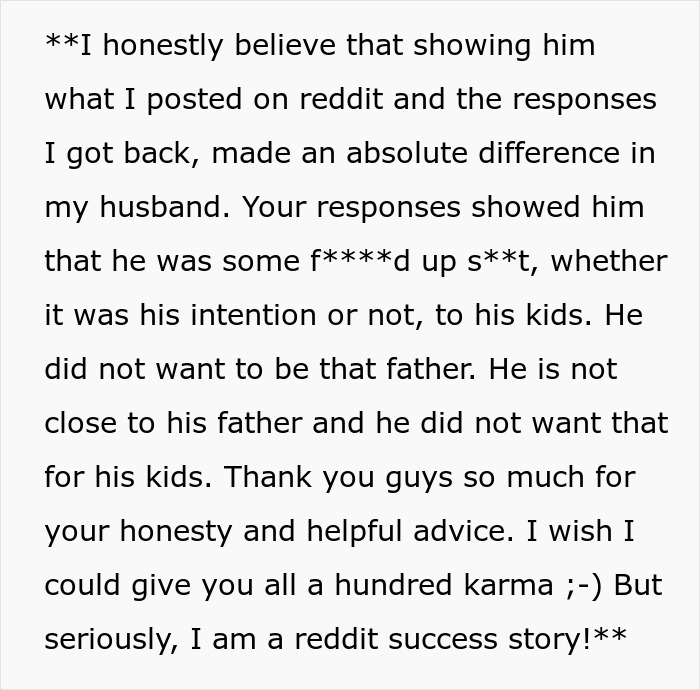 Mom Shares Her Husband Is Awesome To Her, But A Complete Jerk To Their Kids