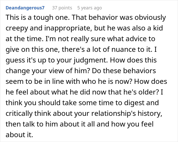 “It Started When We Were 12”: Man’s Creepy Confession Leaves GF Questioning Entire Relationship “It Started When We Were 12”: Man’s Creepy Confession Leaves GF Questioning Entire Relationship