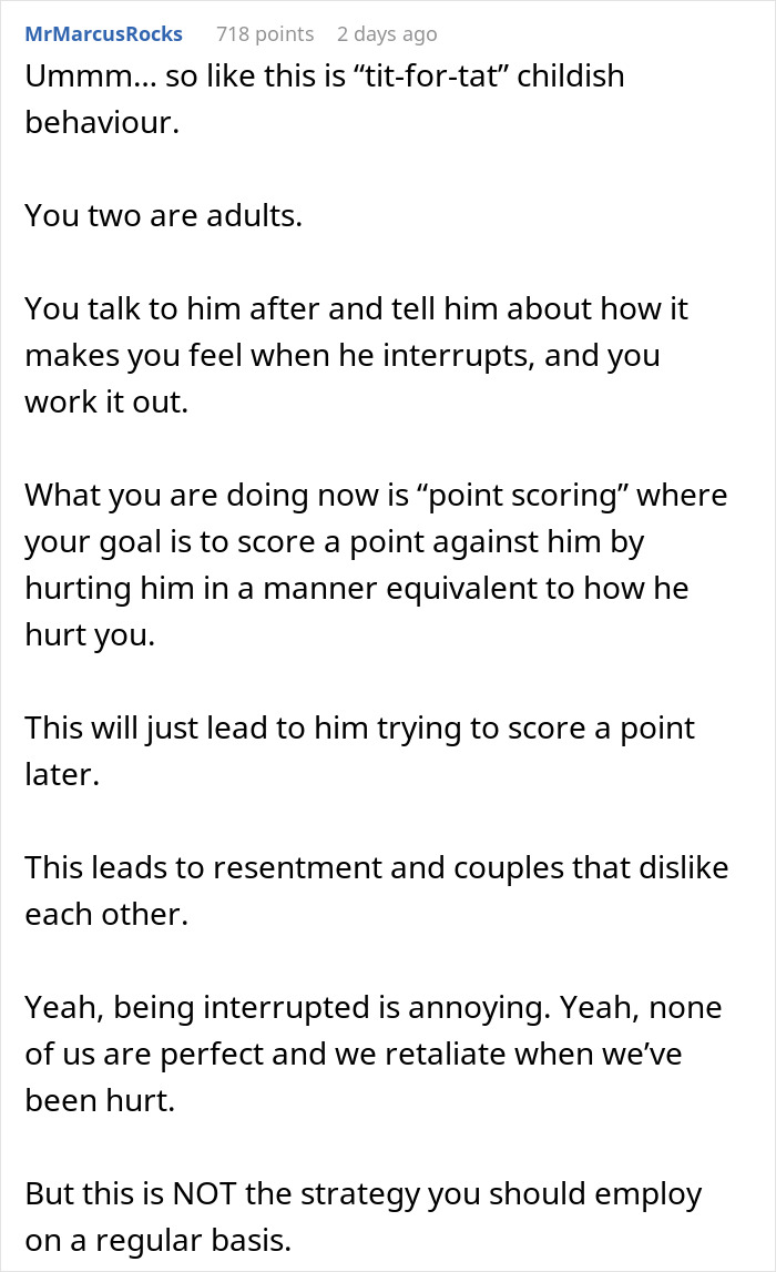 Man Upset Spouse Stopped Telling His Parents About Their Vacation Because He Interrupted Them