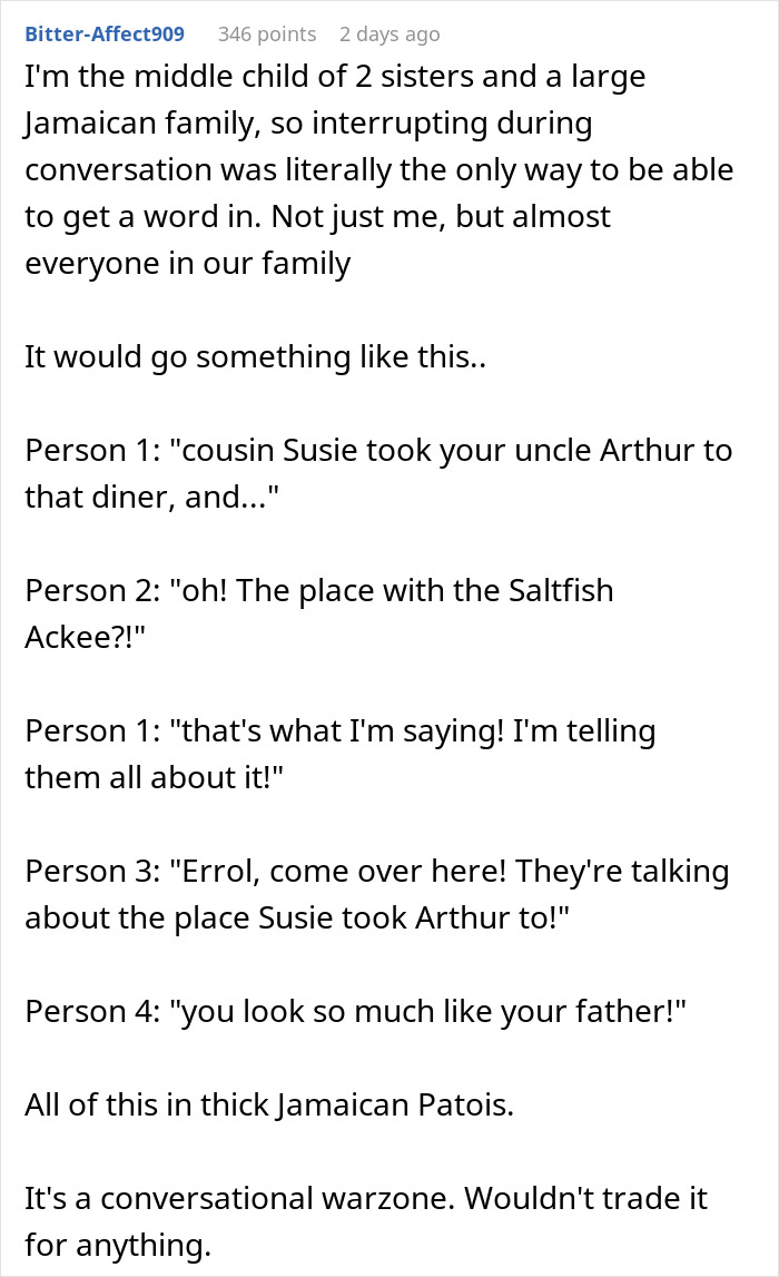 Man Upset Spouse Stopped Telling His Parents About Their Vacation Because He Interrupted Them