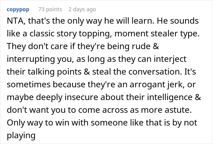 Man Upset Spouse Stopped Telling His Parents About Their Vacation Because He Interrupted Them
