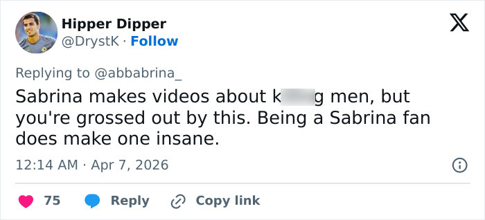 “So Disgusting”: Man’s ‘Day In My Life With Sabrina Carpenter’ Video Sparks Backlash Online “So Disgusting”: Man’s ‘Day In My Life With Sabrina Carpenter’ Video Sparks Backlash Online