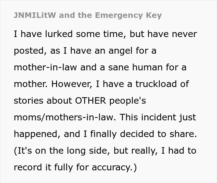 MIL Uses Her Emergency Key To Drop In Unannounced, Family Is Ready To Show Her What An Emergency Is