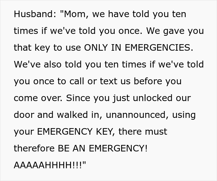 MIL Uses Her Emergency Key To Drop In Unannounced, Family Is Ready To Show Her What An Emergency Is
