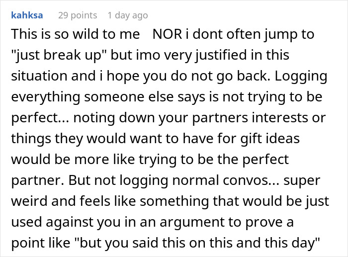 Guy Feels Like A Science Experiment In His Own Home, Dumps GF For Keeping A Log Of His Every Word
