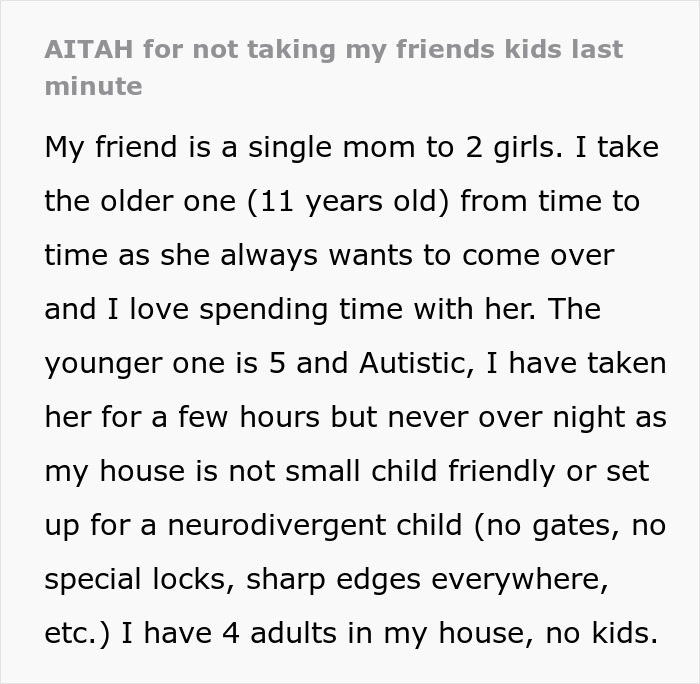 Single Mom Treats Friend Like A Free Sitter, Expects Her To Drop Work And Look After Autistic Kid