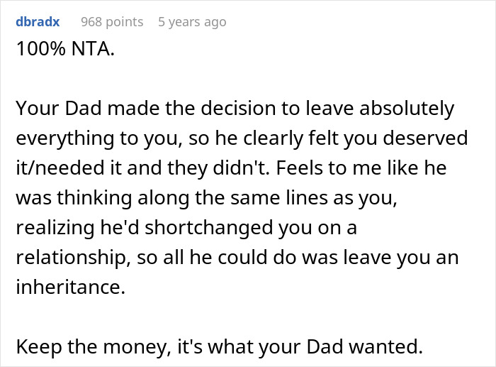 Estranged Dad Leaves Everything To Daughter, Moocher Stepmom Demands She Share Inheritance “Equally”