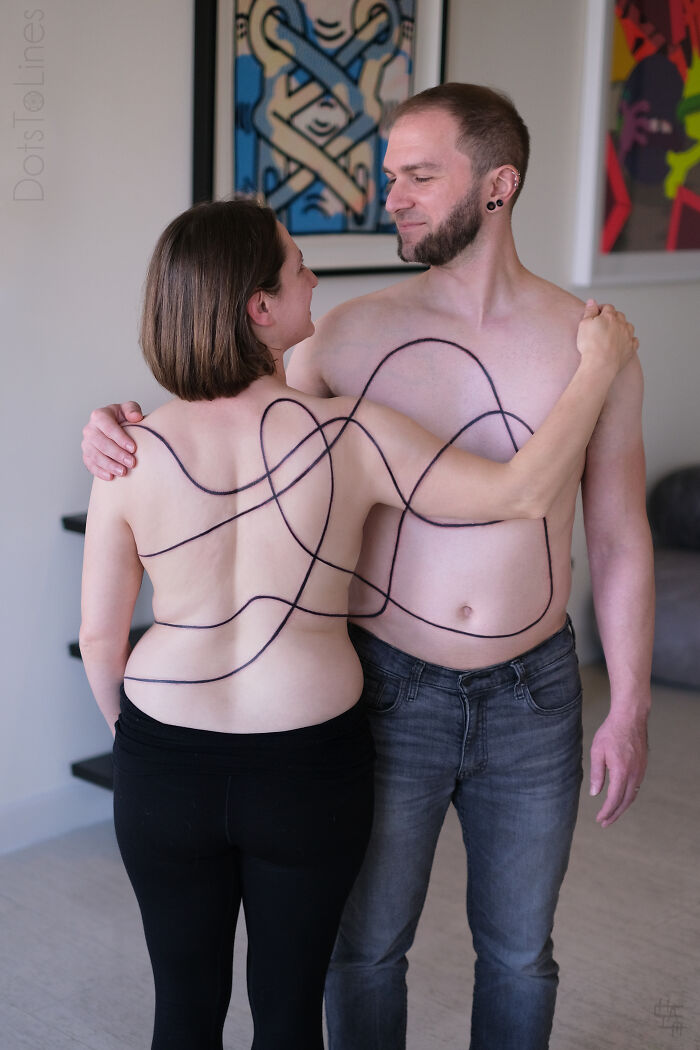 Not Typical Matching Ink: 15 Couple Tattoos That Interact Across Bodies Made By This Artist