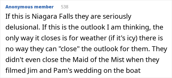 Bride Blocks Off Waterfall At Public Park For Her Wedding, Her Father Then Threatens People Who Complain