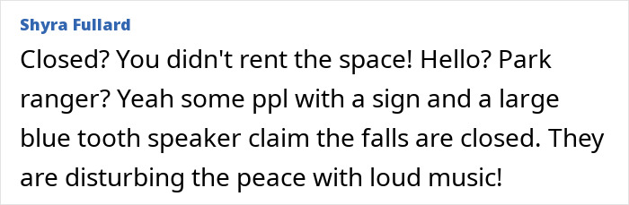 Bride Blocks Off Waterfall At Public Park For Her Wedding, Her Father Then Threatens People Who Complain